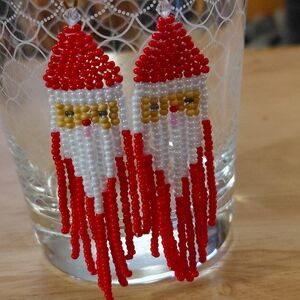 Santa Beaded Dangle Earrings